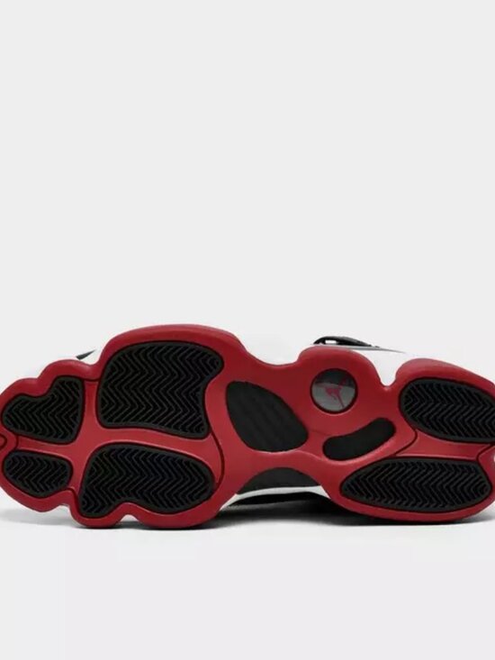 Men NIKE Air Jordan 6 RINGS \'BRED\' Basketball Shoes - Black Red 322992-062